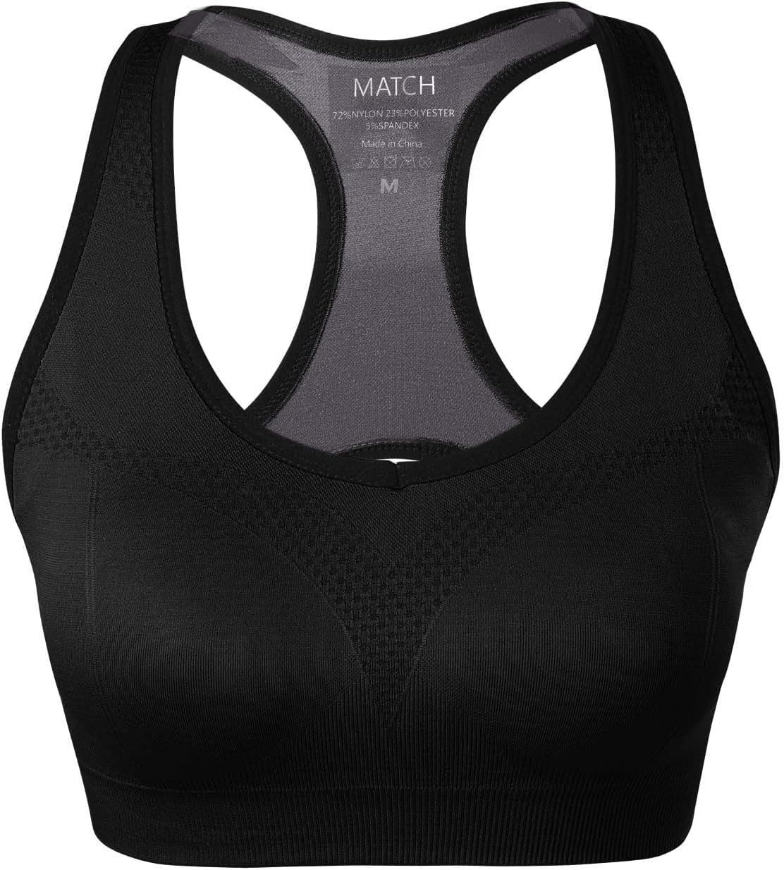 Womens Sports Bra Wirefree Seamless Padded Racerback Yoga Bra for Workout Gym Activewear with Removable Pads #0001