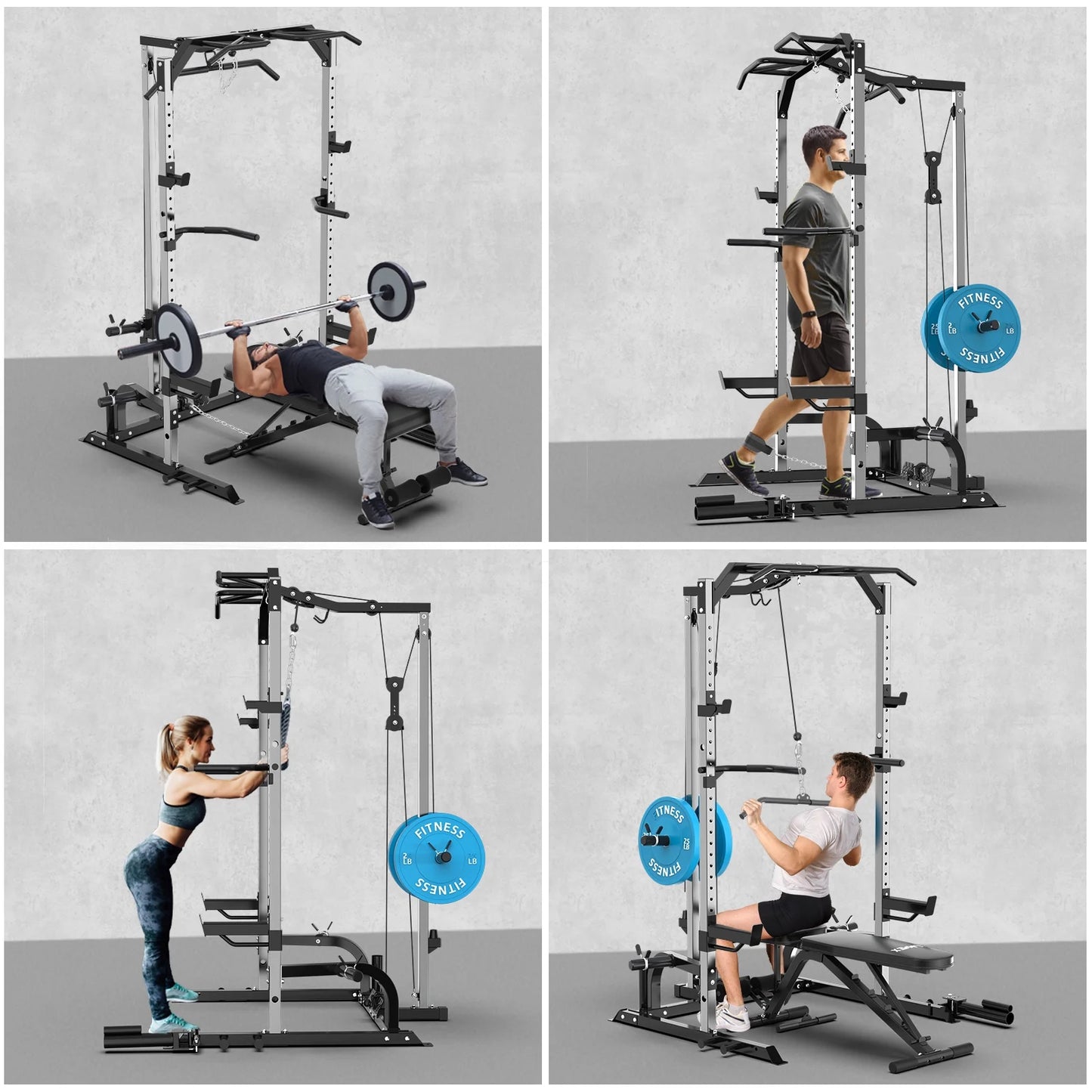 Adjustable Weight Bench Folding Fitness Barbell Rack for Full Body Workout Incline & Decline Capability Home Gym Strength