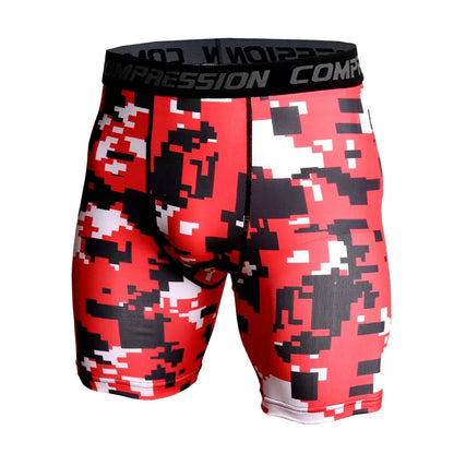 Men's Compression Camo Athletic Tights Shorts: 3D Print Skinny Bottoms