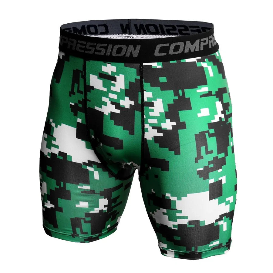 Men's Compression Camo Athletic Tights Shorts: 3D Print Skinny Bottoms