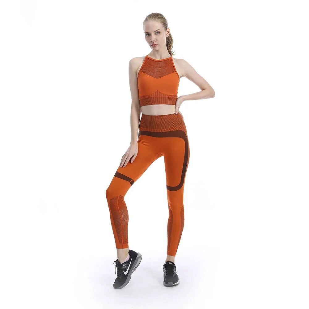 2020 Women's Fitness Yoga Set: Leggings, Sports Bra, Sleeveless Tops