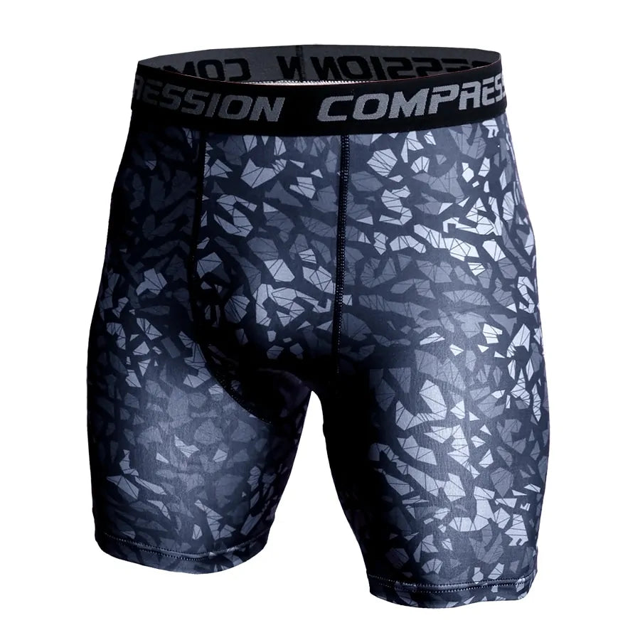 Men's Compression Camo Athletic Tights Shorts: 3D Print Skinny Bottoms